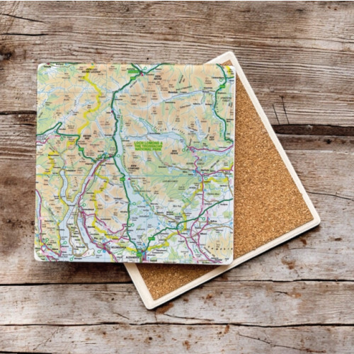 The Sugar Shed OS Map Ceramic Single Coaster - Loch Lomond and The Trossachs National Park