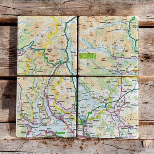 The Sugar Shed OS Map Ceramic Four Coaster Set - Loch Lomond and The Trossachs National Park