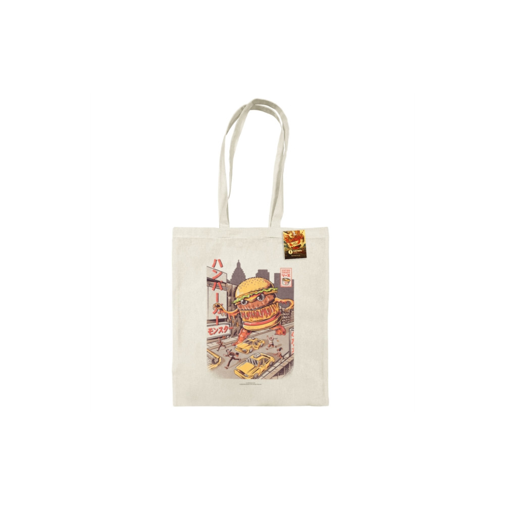 Produktbild för Ilustrata (Burgerzilla) Natural Tote Bag