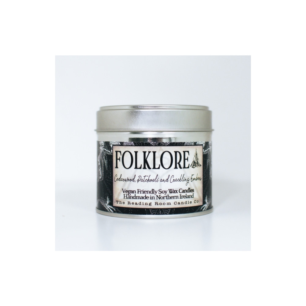 Produktbild för Folklore- Scented Soy Candle- Cedarwood, Patchouli and Crackling Embers