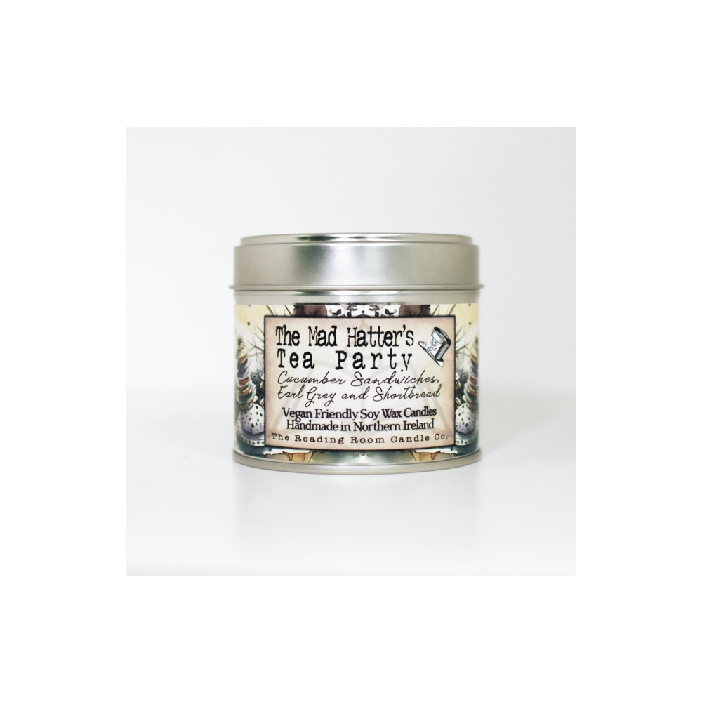 Produktbild för Mad Hatter's Tea Party- Scented Soy Candle- Cucumber Sandwiches, Earl Grey Tea and Shortbread