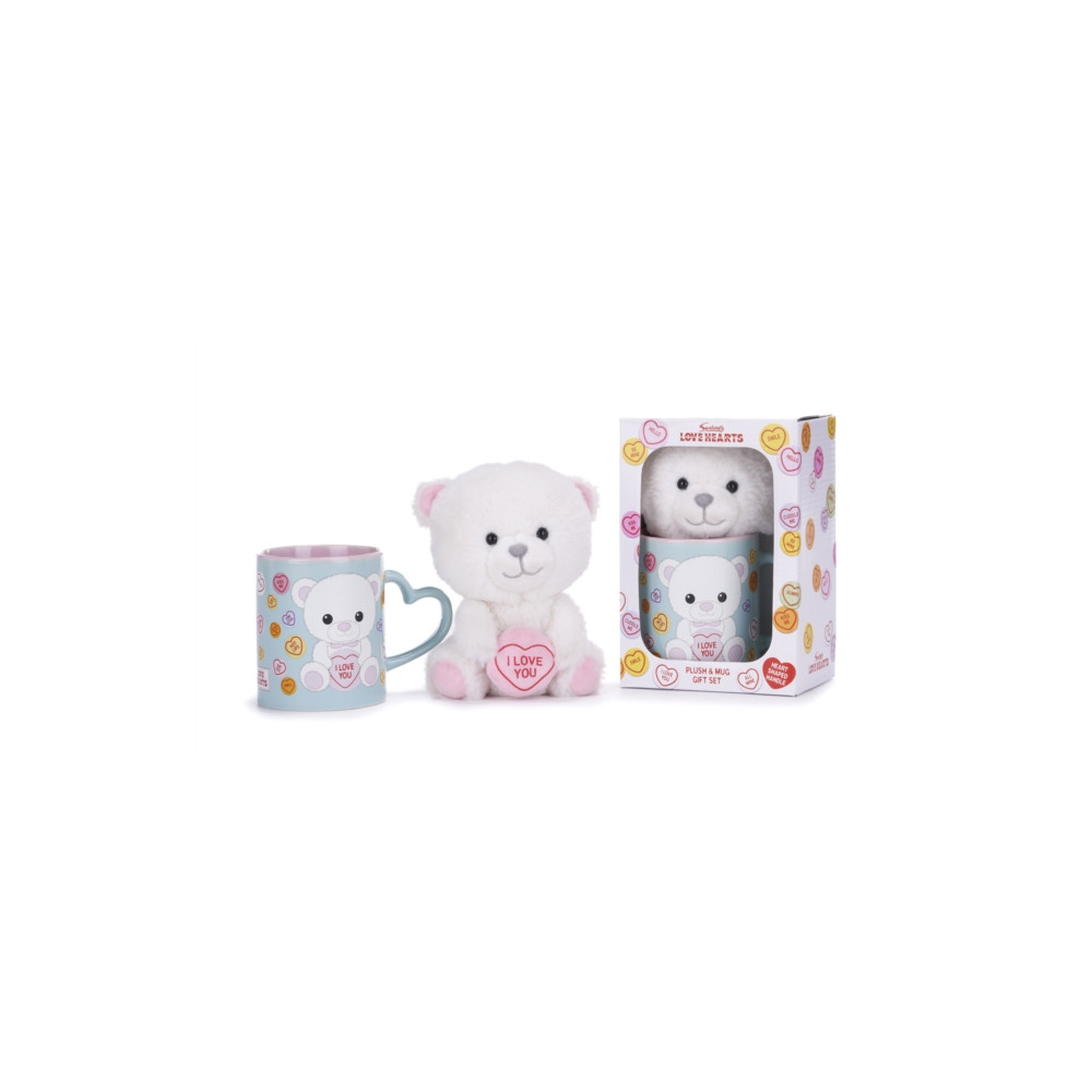 Produktbild för Love Hearts I Love You Bear Mug And Plush Set