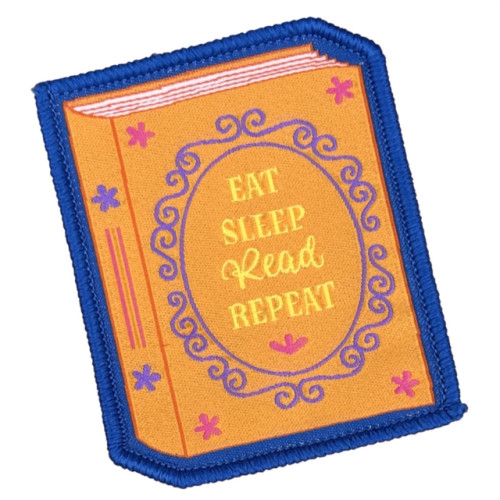 Pawprint Family Eat Sleep Read Repeat Sew On Patch