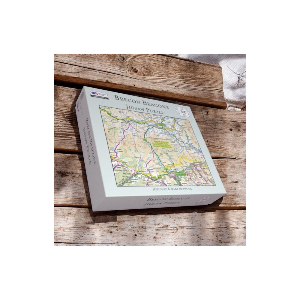 Produktbild för OS Map 500 Piece Premium Jigsaw Puzzle - Brecon Beacons National Park