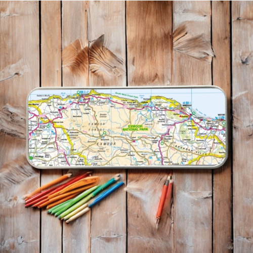 The Sugar Shed OS Map Metal Pencil Tin - Exmoor National Park