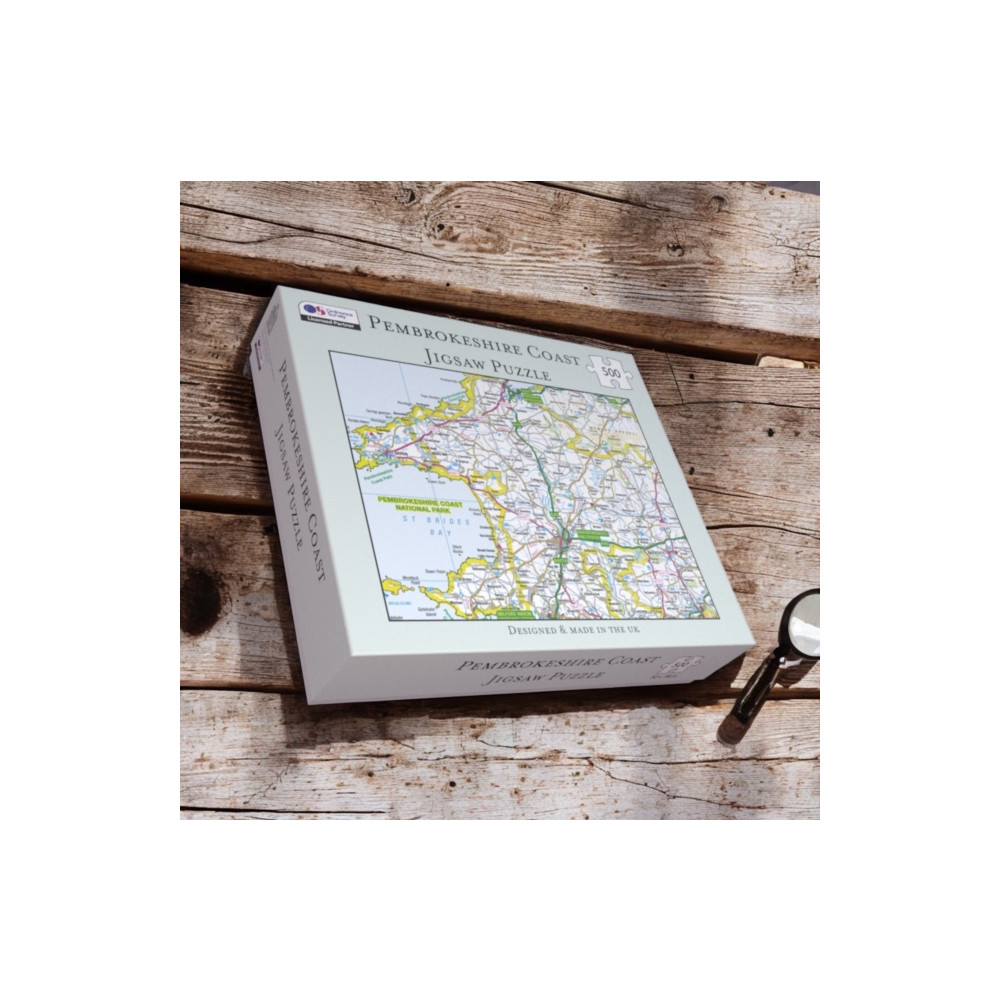 Produktbild för OS Map 500 Piece Premium Jigsaw Puzzle - Pembrokeshire Coast National Park
