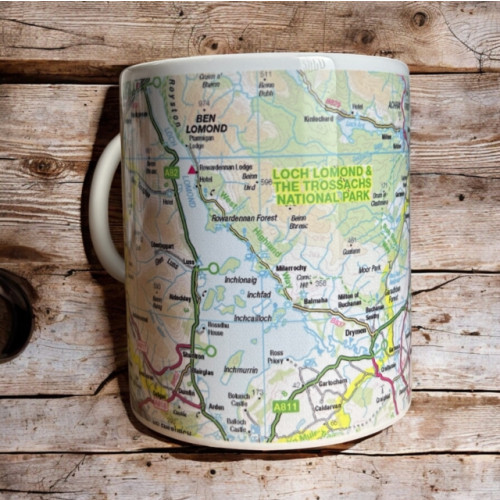 The Sugar Shed OS Map Ceramic Mug - Loch Lomond and The Trossachs National Park
