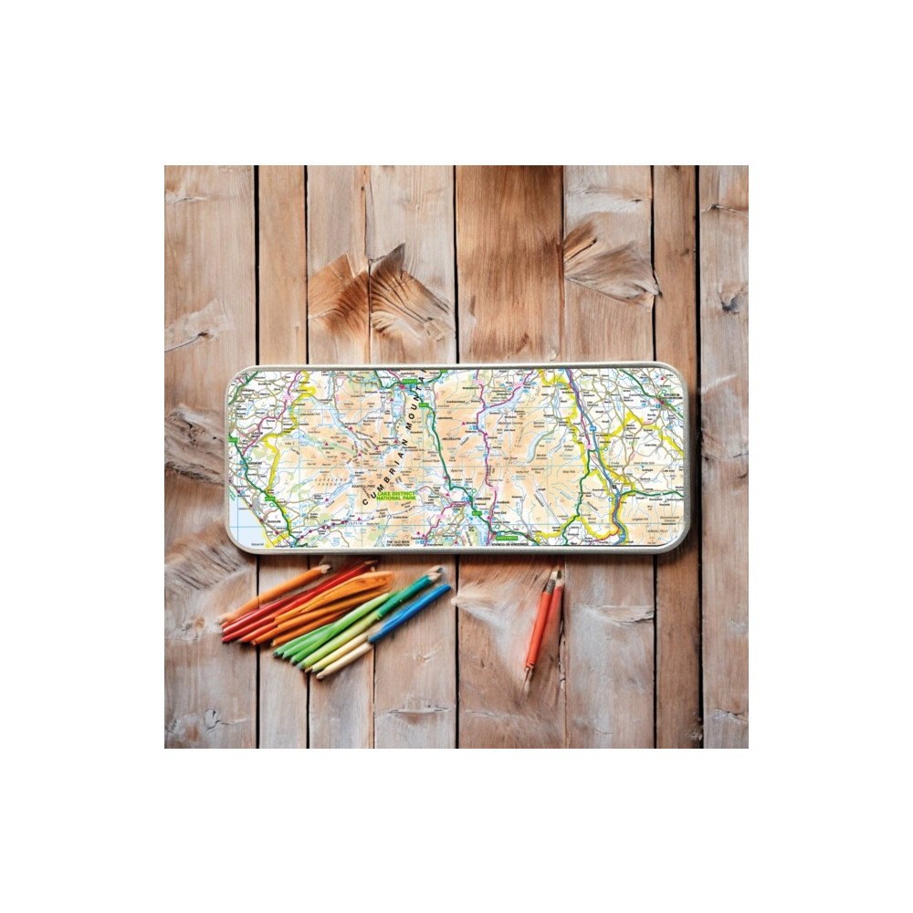 Produktbild för OS Map Metal Pencil Tin - Lake District National Park