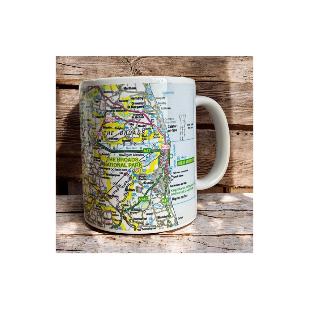 Produktbild för OS Map Ceramic Mug - The Broads