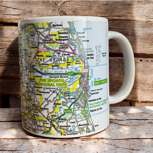 The Sugar Shed OS Map Ceramic Mug - The Broads