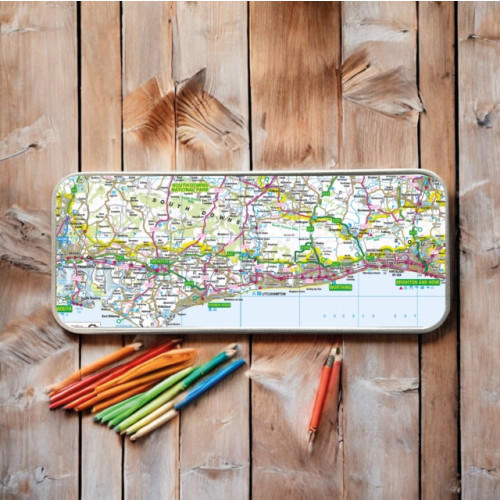 The Sugar Shed OS Map Metal Pencil Tin - South Downs National Park