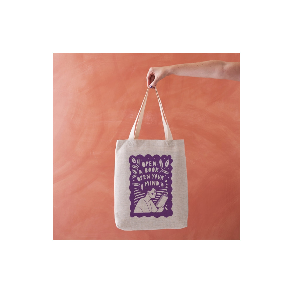 Produktbild för Open a Book, Open your Mind - Literary Tote Bag