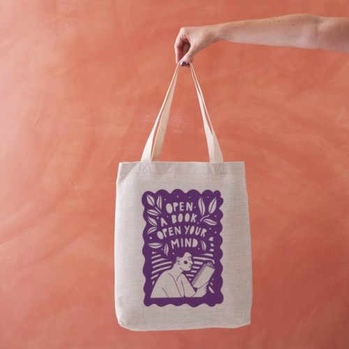 BOOKISHLY Open a Book, Open your Mind - Literary Tote Bag
