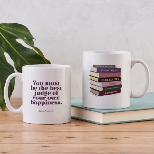 Jane Austen Bookstack With Quote Mug, BOOKISHLY English Book