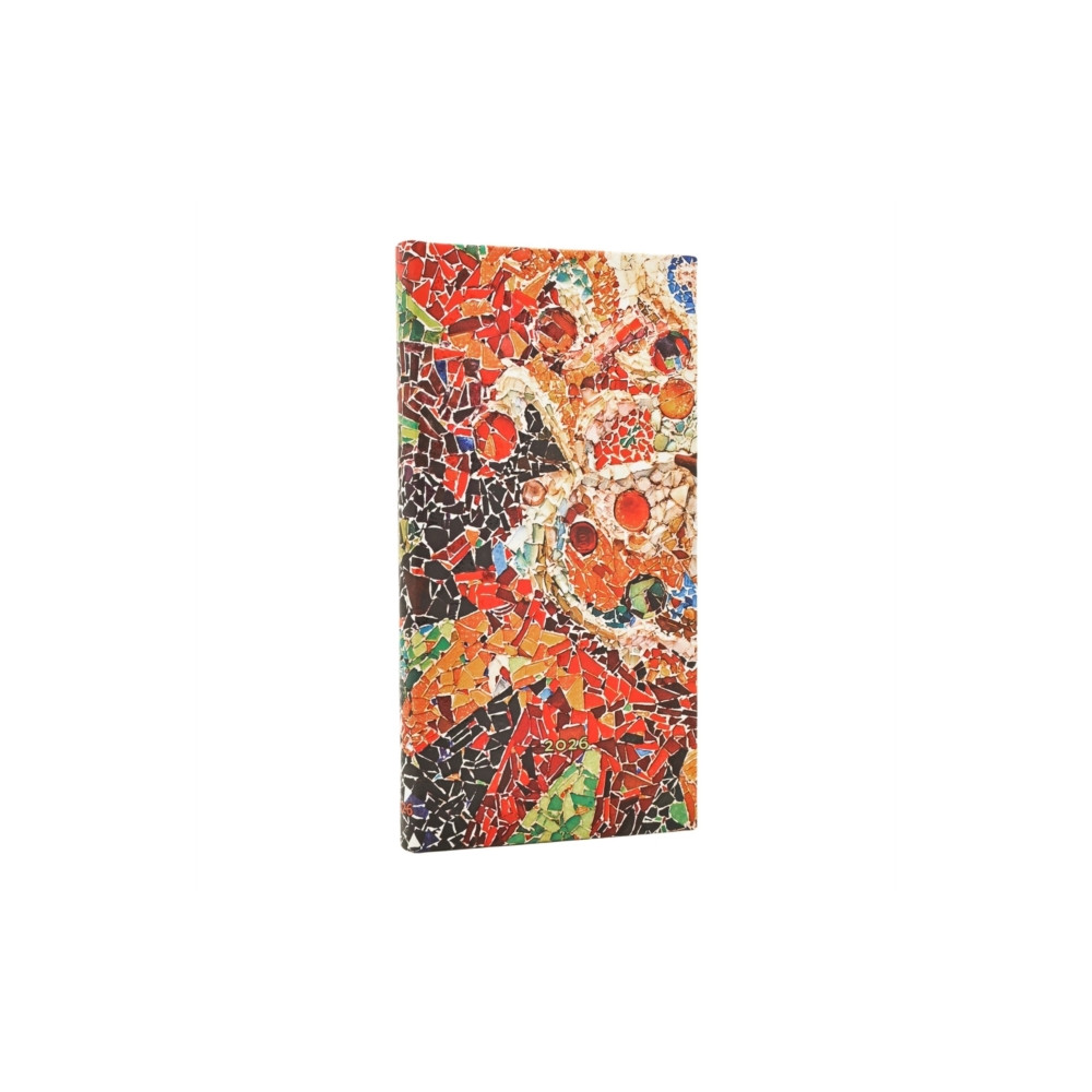 Produktbild för 2026 Gaudi's Sun (Gaudi’s Mosaics) Slim 12-month Horizontal Hardcover Flexi Dayplanner 2026 (Elastic Band Closure) (inbunden, eng)