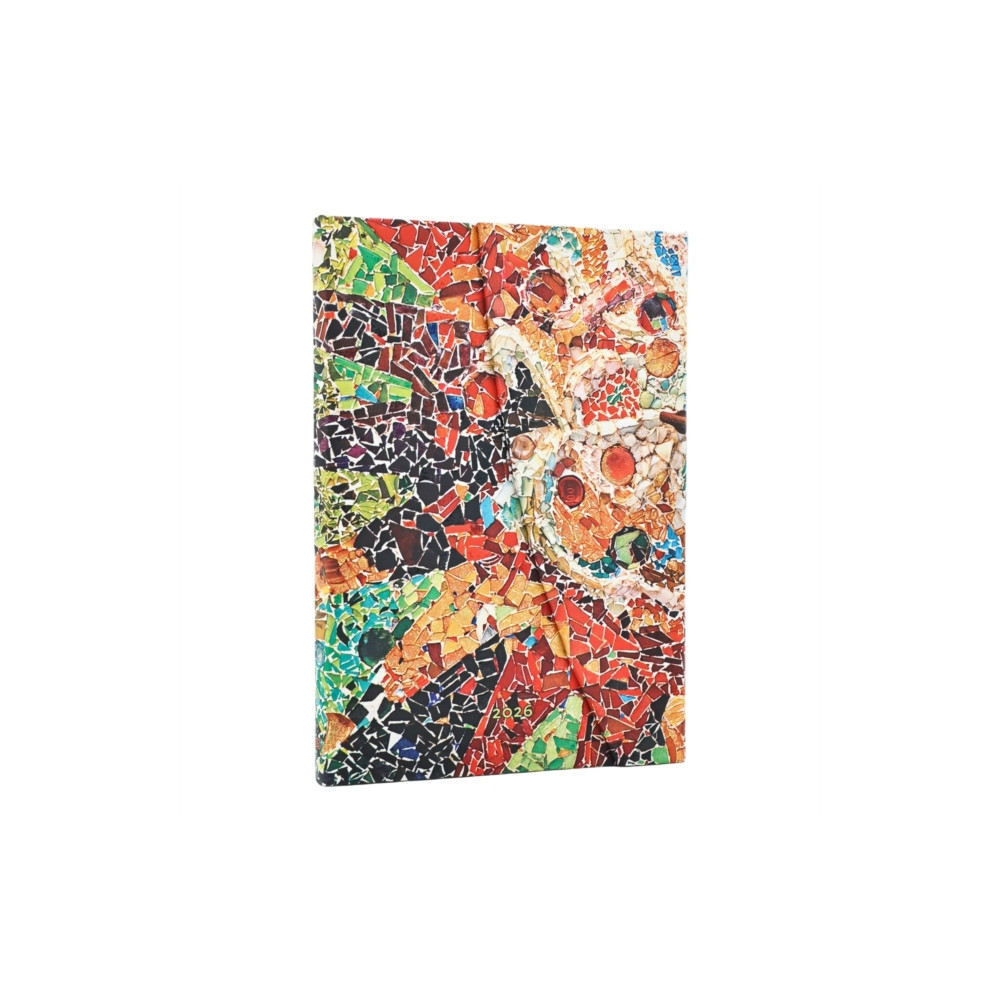 Produktbild för 2026 Gaudi's Sun (Gaudi’s Mosaics) Midi 12-month Verso Hardcover Flexi Dayplanner 2026 (Wrap Closure) (inbunden, eng)