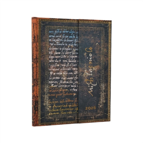 paperblanks 2026 Michelangelo, Handwriting (Embellished Manuscripts Collection) Ultra 12-month Vertical Hardcover Flexi Dayplanner 2026 (Wrap Closure) (inbunden, eng)