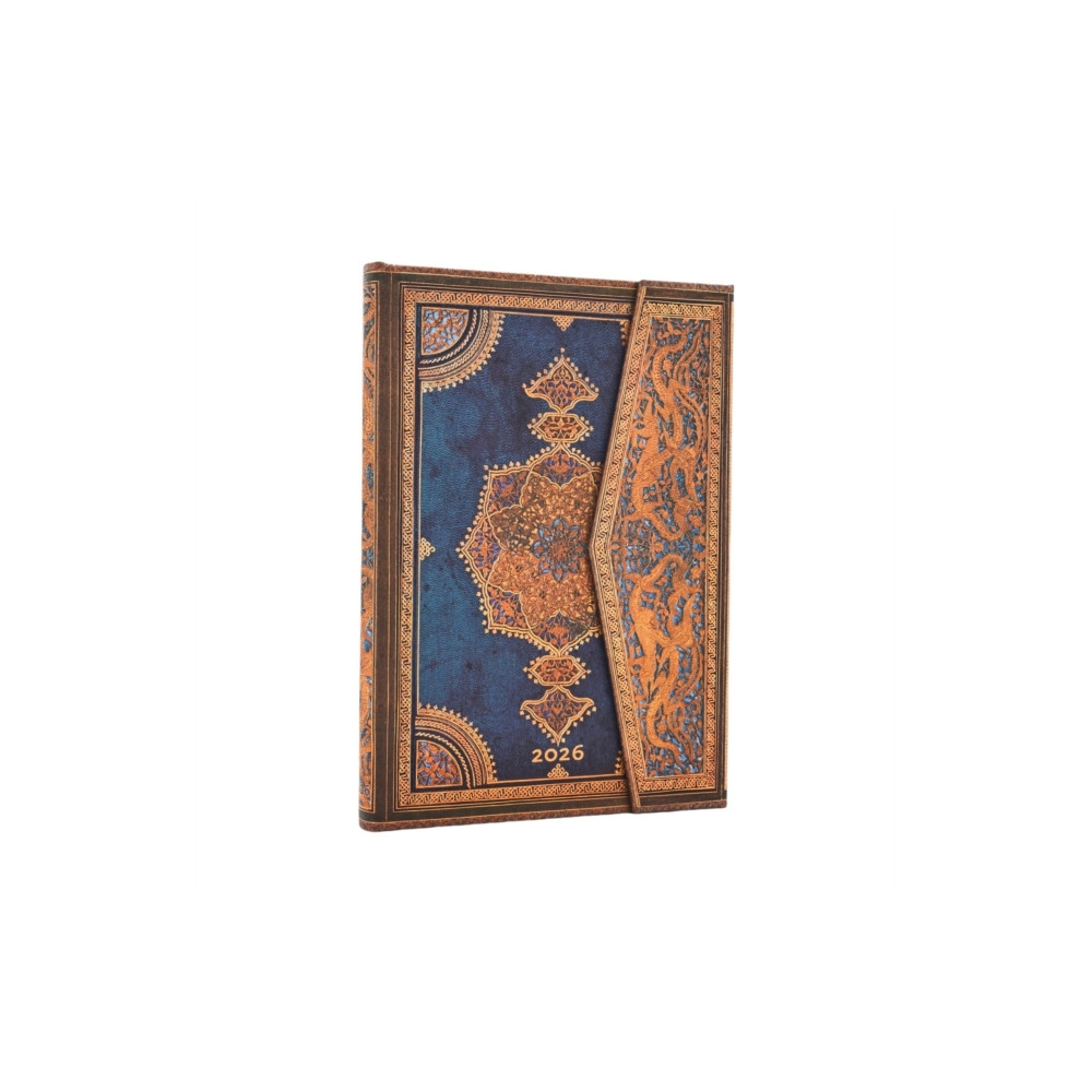 Produktbild för 2026 Safavid Indigo (Safavid Binding Art) Midi 12-month Verso Hardcover Flexi Dayplanner 2026 (Wrap Closure) (inbunden, eng)