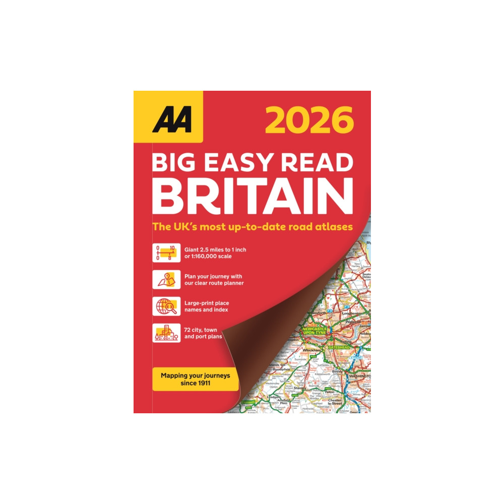 Produktbild för AA Big Easy Read Atlas Britain 2026 (bok, spiral, eng)