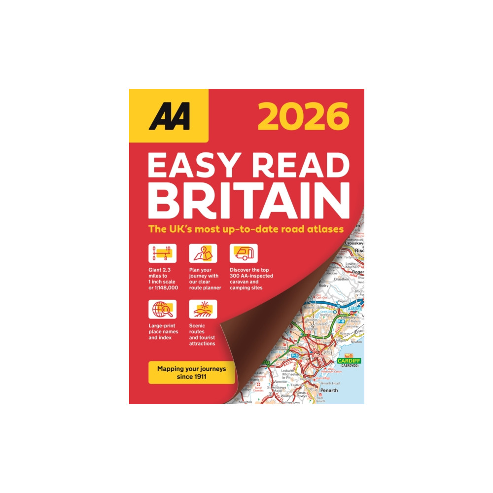 Produktbild för AA Easy Read Atlas Britain 2026 (bok, spiral, eng)