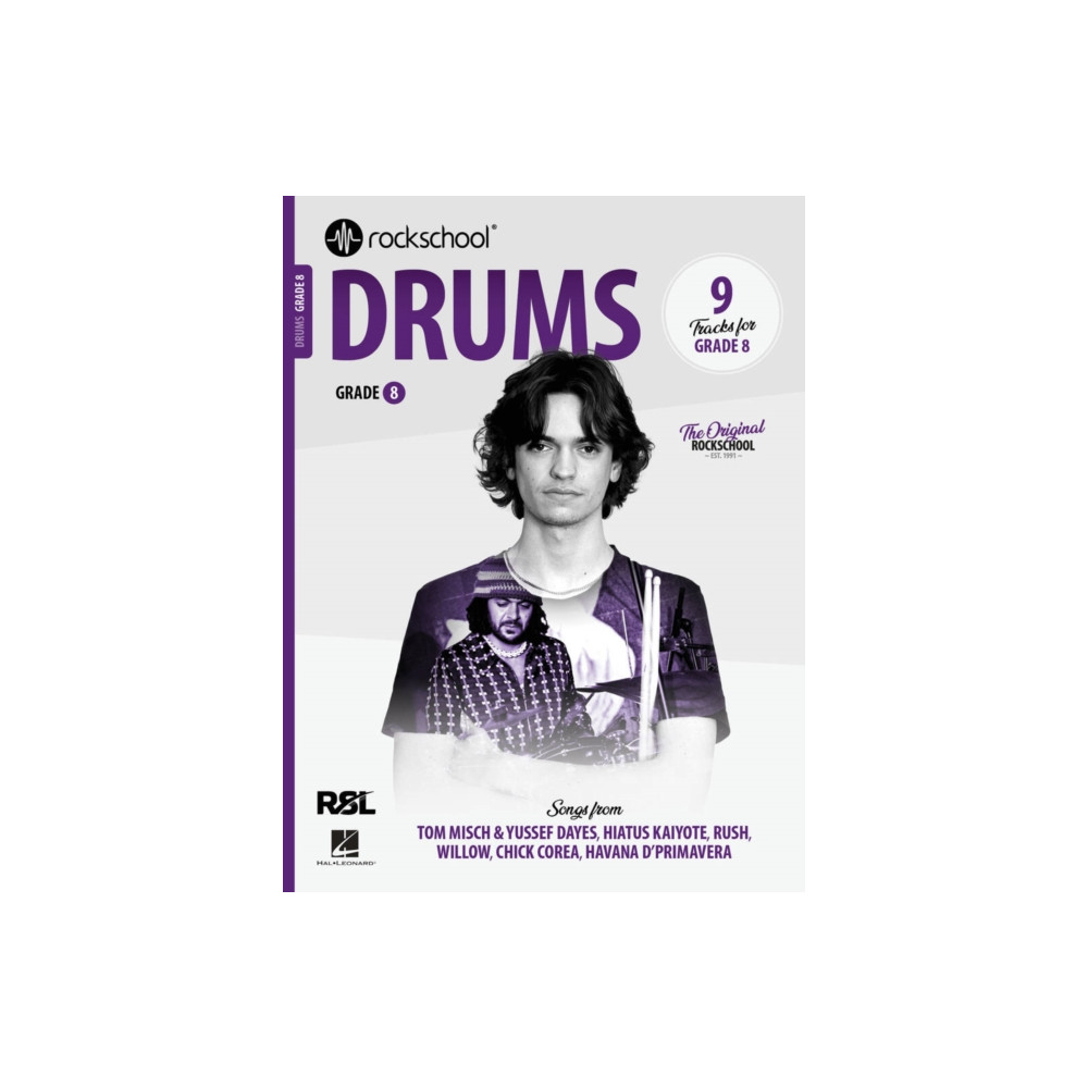 Produktbild för Rockschool Drums Grade 8 2024 (häftad, eng)