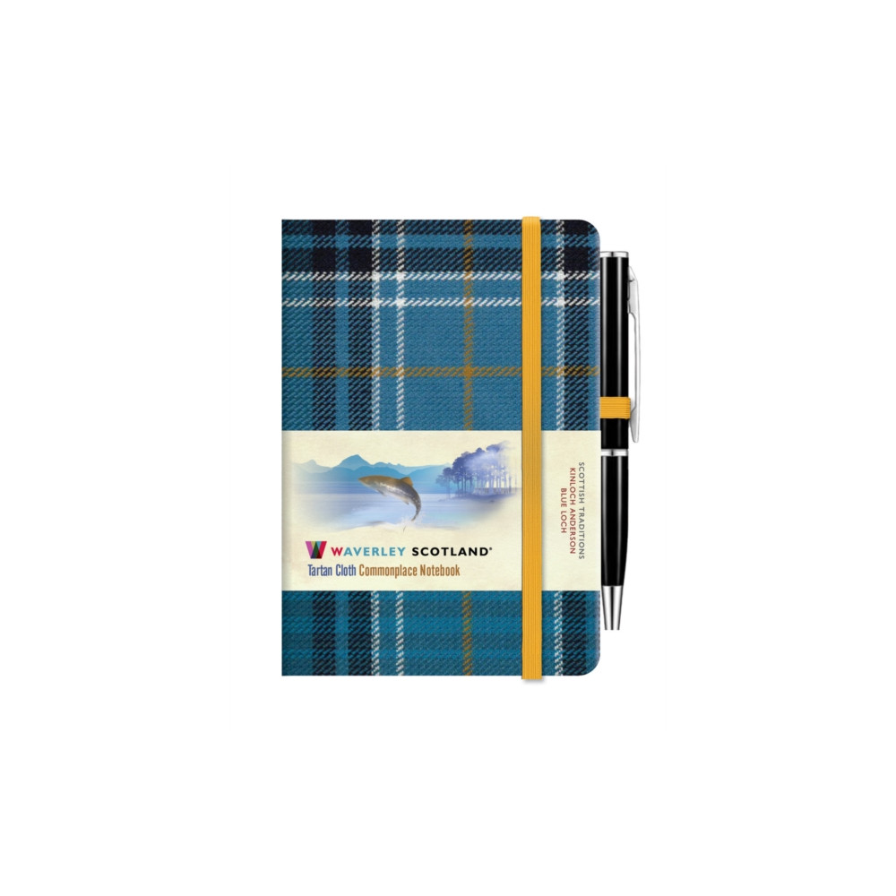 Produktbild för Waverley Blue Loch Tartan cloth mini notebook with pen (inbunden, eng)
