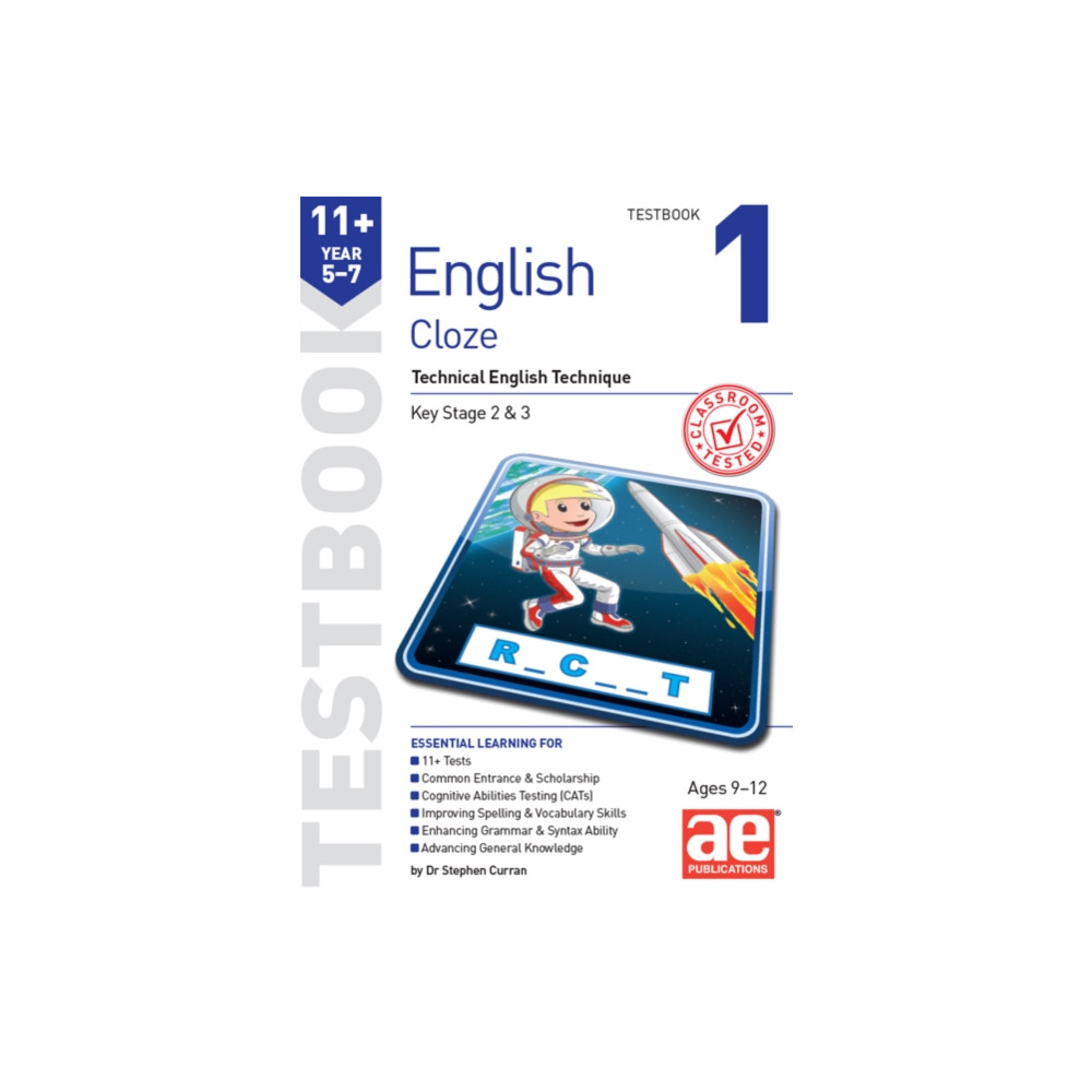 Produktbild för 11+ English Year 5-7 Cloze Testbook 1 (häftad, eng)
