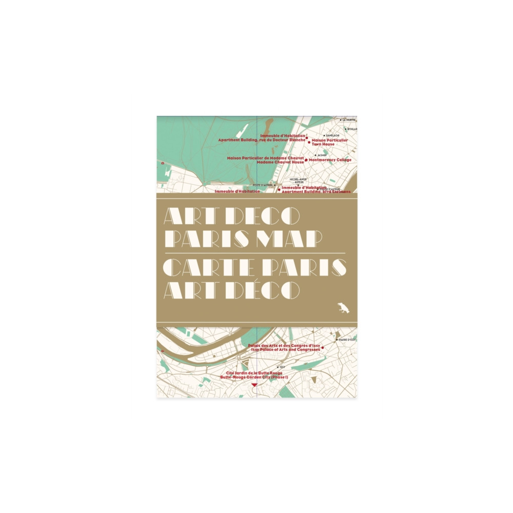 Produktbild för Art Deco Paris Map / Carte Paris Art Deco