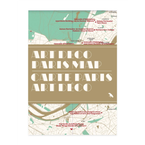 Blue Crow Media Art Deco Paris Map / Carte Paris Art Deco