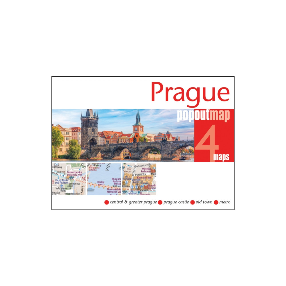 Produktbild för Prague PopOut Map - pocket size, pop up map of Prague city centre