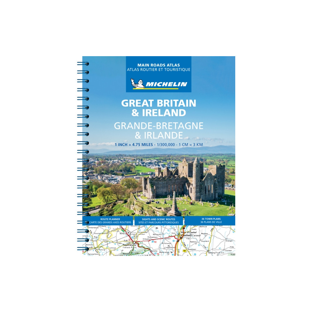 Produktbild för Great Britain & Ireland Main Roads Atlas (A4-Spiral, English-French) 2025 (bok, spiral, eng)