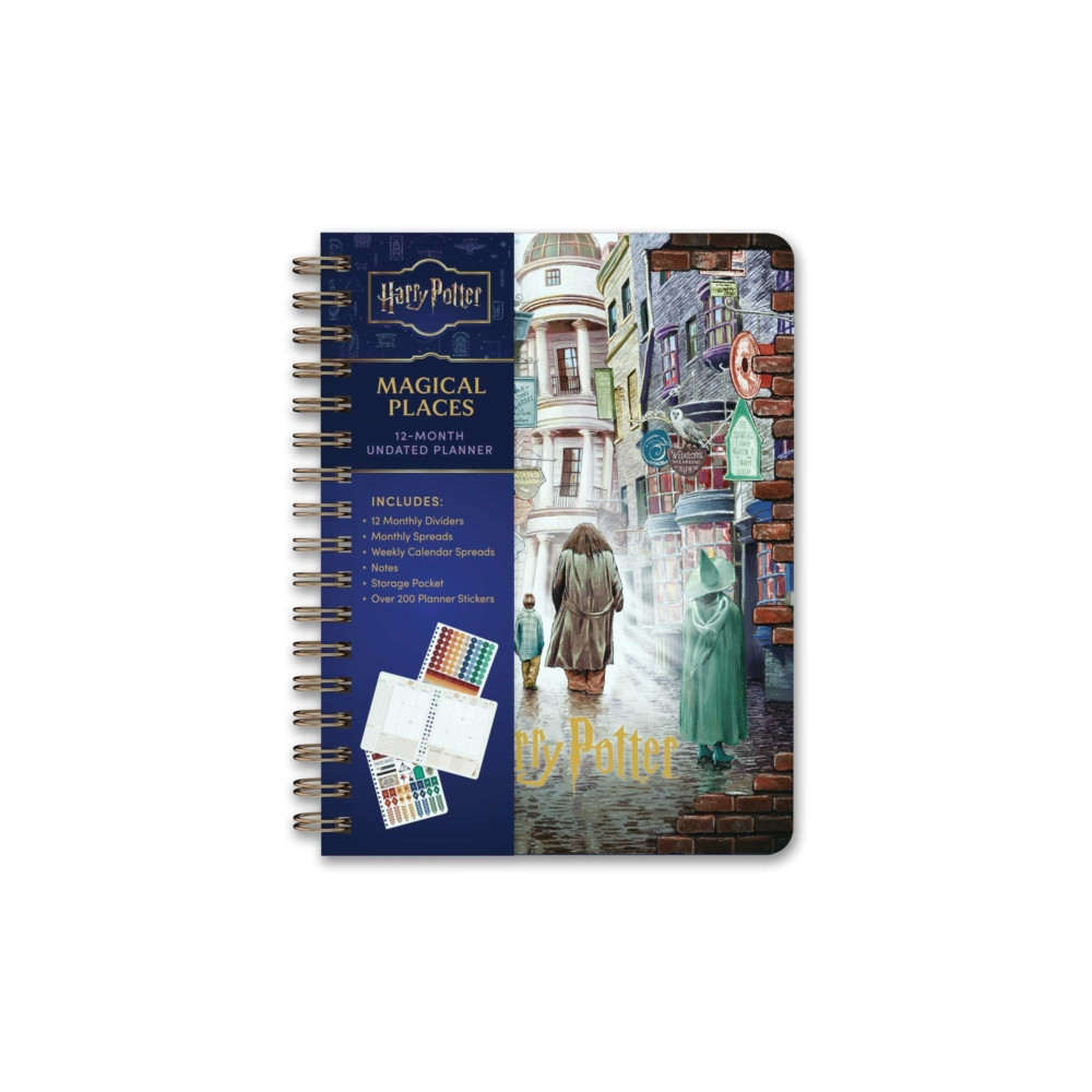 Produktbild för Harry Potter: Magical Places 12-Month Undated Planner (bok, spiral, eng)