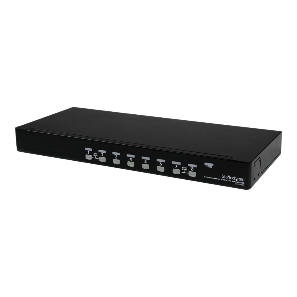 Produktbild för StarTech.com 1U hyllmonterad USB KVM-switch med 8 portar och OSD - omkopplare för tangentbord/video/mus - 8 portar