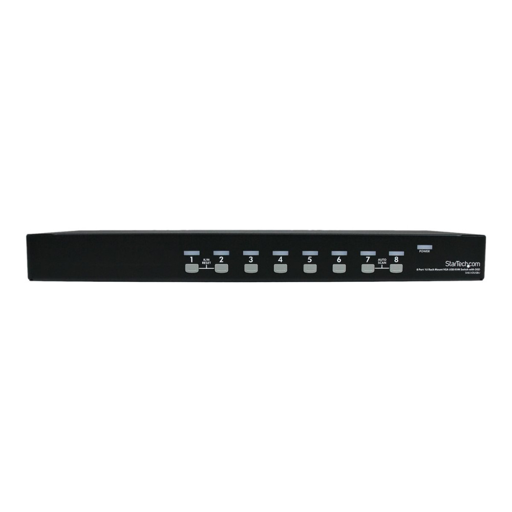 Produktbild för StarTech.com 1U hyllmonterad USB KVM-switch med 8 portar och OSD - omkopplare för tangentbord/video/mus - 8 portar