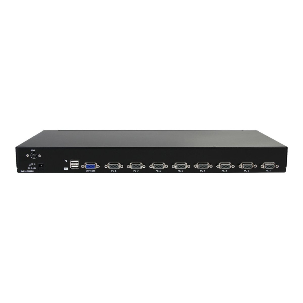 Produktbild för StarTech.com 1U hyllmonterad USB KVM-switch med 8 portar och OSD - omkopplare för tangentbord/video/mus - 8 portar