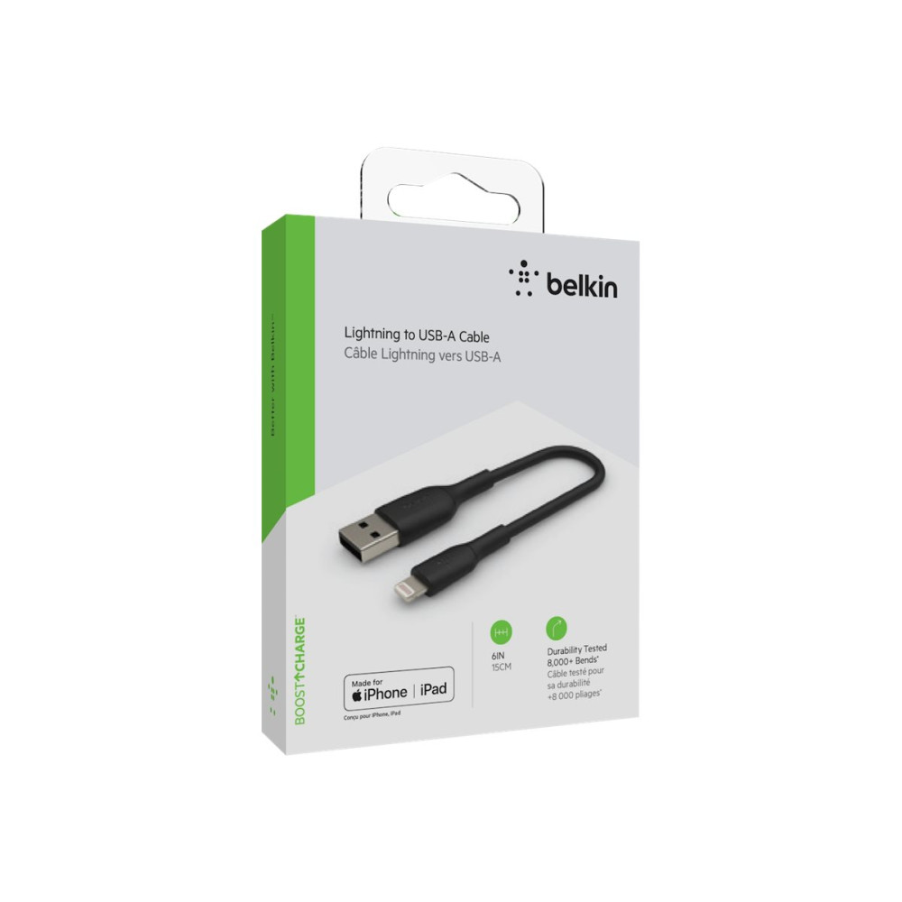 Produktbild för Belkin BoostCharge Lightning-kabel - Lightning / USB - 15 cm
