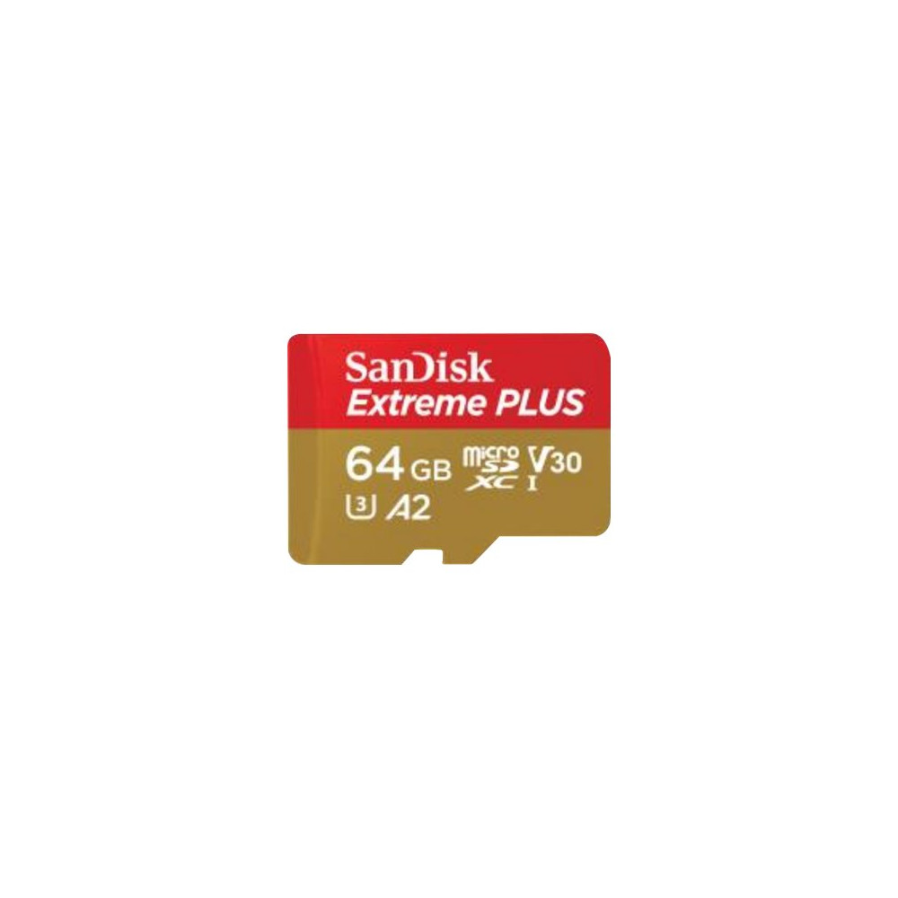 Produktbild för SanDisk Extreme PLUS - flash-minneskort - 64 GB - mikroSDXC UHS-I