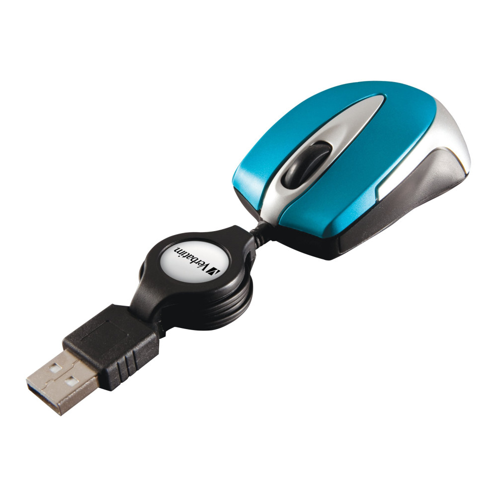 Produktbild för Verbatim Go Mini Optical Travel Mouse - mus - USB - karibienblå