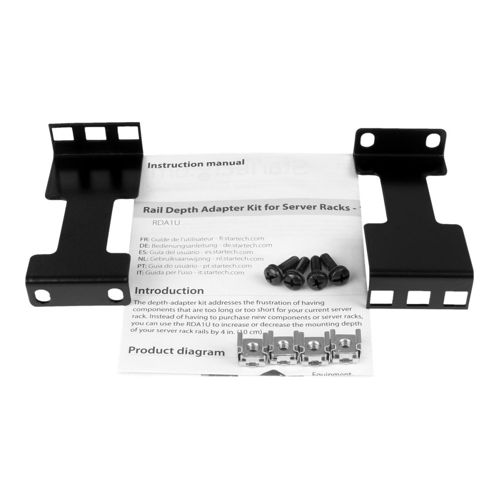 Produktbild för Startech Adapterpaket för skendjup för serverhyllor - 1U - rackskenadapter - 1U - TAA-kompatibel