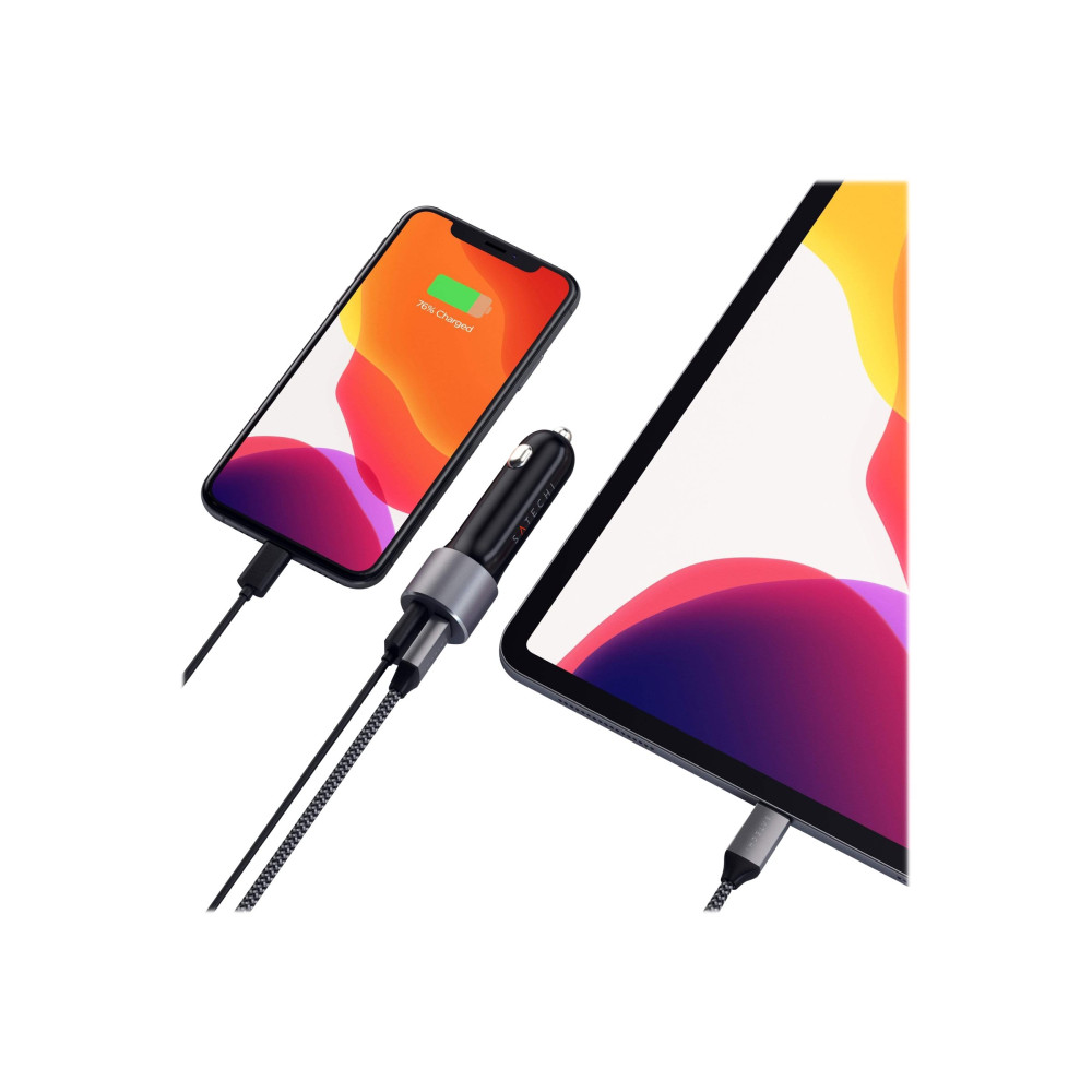 Produktbild för Satechi strömadapter för bil - USB, 24 pin USB-C - 72 Watt