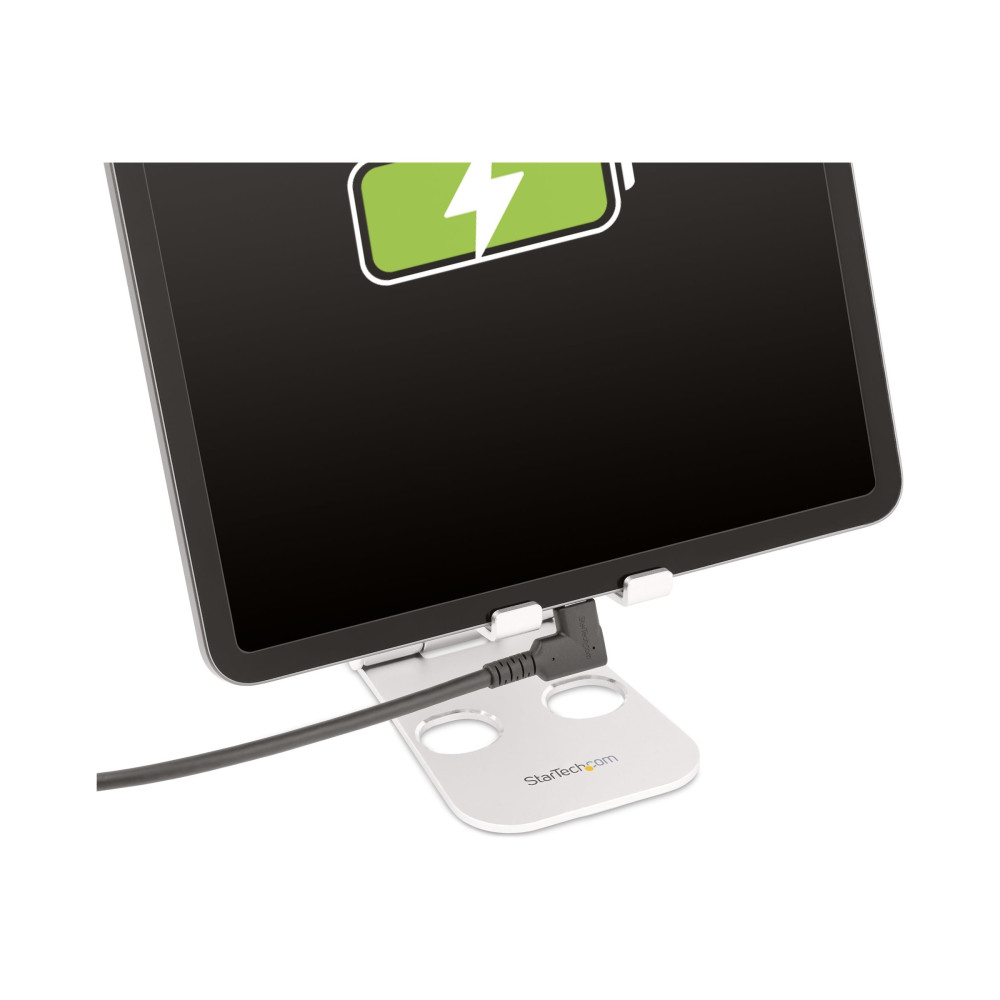 Produktbild för StarTech.com 6ft (2m) Rugged Right Angle USB-C Cable, USB 3.2 Gen 1 (5 Gbps), USB C to C Data Transfer Cable, 4K 60Hz DP Alt Mode, 100W Power Delivery - 90 Degree USB-C Cable (RUSB315CC2MBR) - USB typ C-kabel - USB-C till USB-C - 2 m