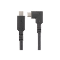 Produktbild för StarTech.com 6ft (2m) Rugged Right Angle USB-C Cable, USB 3.2 Gen 1 (5 Gbps), USB C to C Data Transfer Cable, 4K 60Hz DP Alt Mode, 100W Power Delivery - 90 Degree USB-C Cable (RUSB315CC2MBR) - USB typ C-kabel - USB-C till USB-C - 2 m