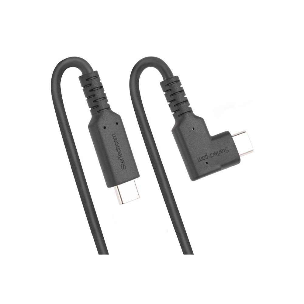 Produktbild för StarTech.com 6ft (2m) Rugged Right Angle USB-C Cable, USB 3.2 Gen 1 (5 Gbps), USB C to C Data Transfer Cable, 4K 60Hz DP Alt Mode, 100W Power Delivery - 90 Degree USB-C Cable (RUSB315CC2MBR) - USB typ C-kabel - USB-C till USB-C - 2 m