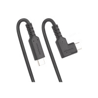 Produktbild för StarTech.com 6ft (2m) Rugged Right Angle USB-C Cable, USB 3.2 Gen 1 (5 Gbps), USB C to C Data Transfer Cable, 4K 60Hz DP Alt Mode, 100W Power Delivery - 90 Degree USB-C Cable (RUSB315CC2MBR) - USB typ C-kabel - USB-C till USB-C - 2 m