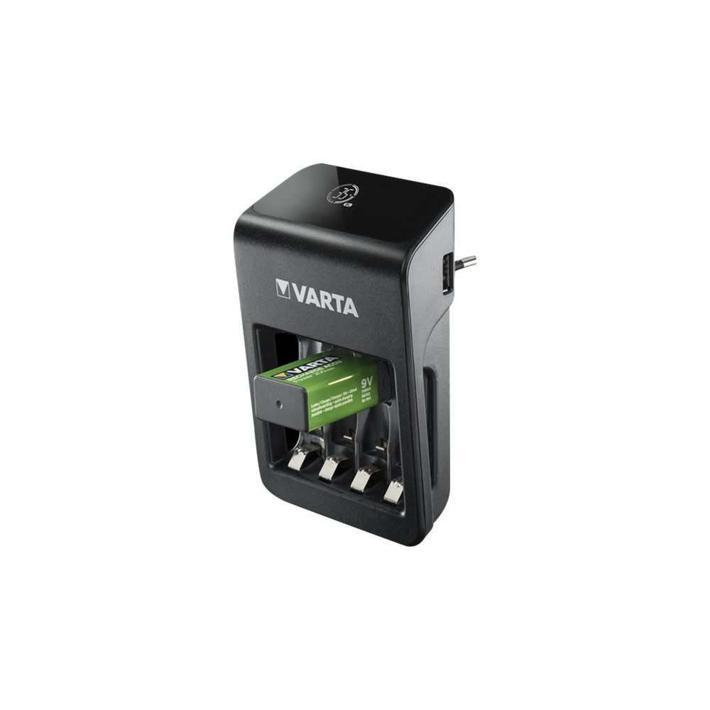 Produktbild för Varta LCD Plug Charger+ batteriladdare/strömadapter - 4 x AA-typ - NiMH - USB