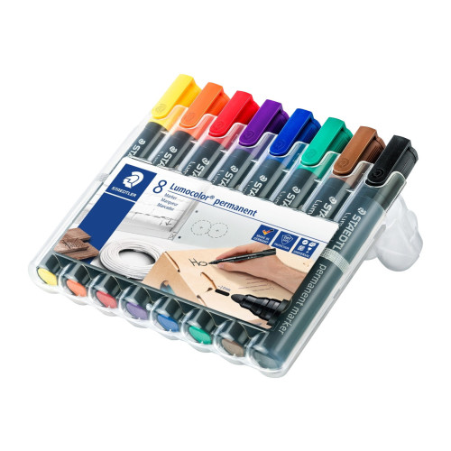 STAEDTLER STAEDTLER Lumocolor 352 - markering - svart, röd, blå, grön, gul, orange, brun, violett (paket om 8)