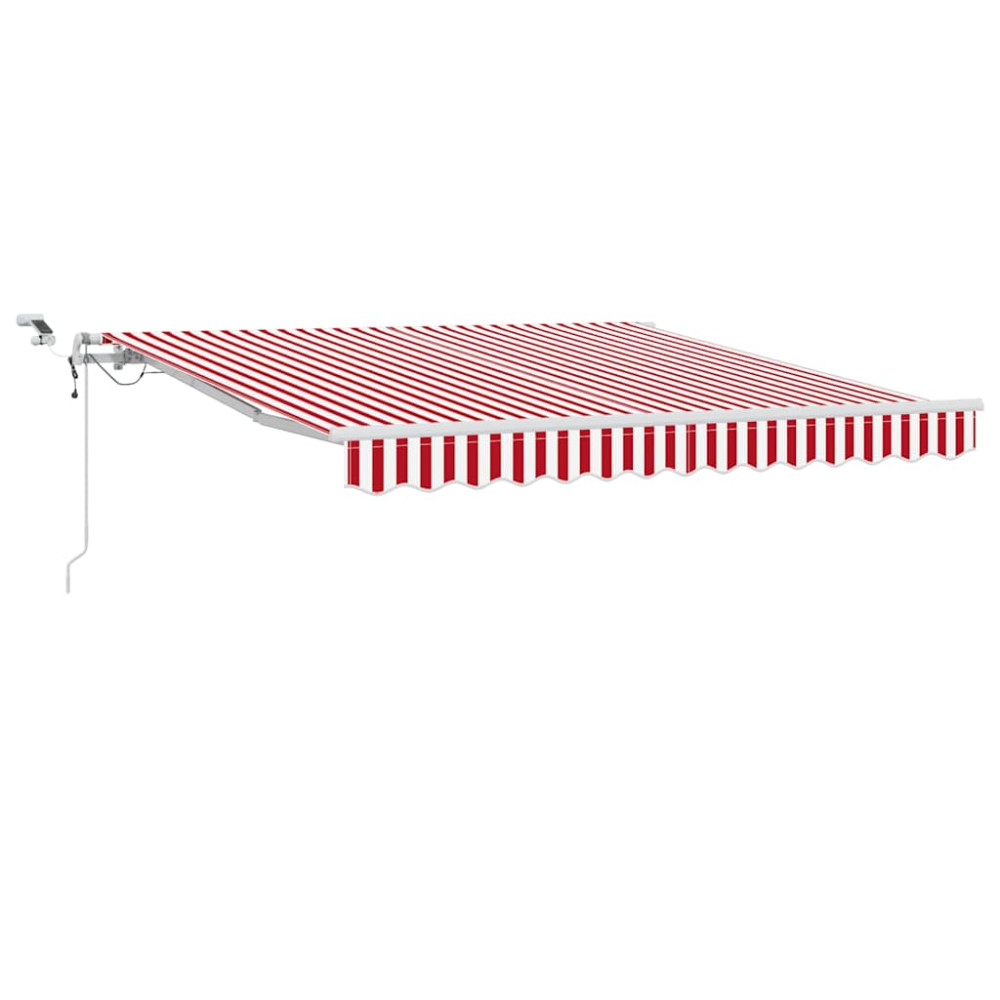 Produktbild för Utdragbar markis Röd och Vit 300 x 250 cm Polyester