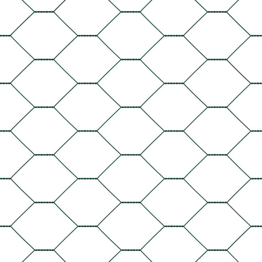 Produktbild för Hexagonal stängsel med betongfundament 25 x 0,5 m Skogsgrön