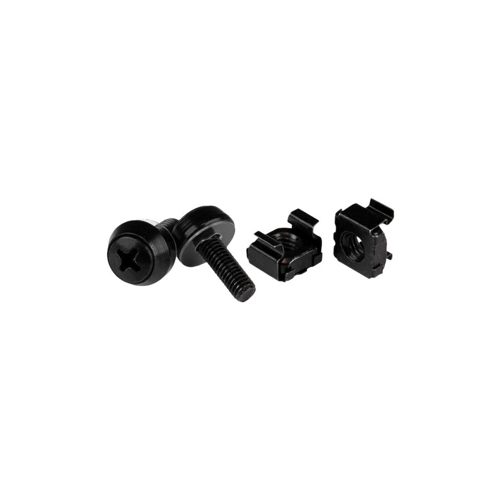 Produktbild för Startech M5 Cage Nuts and Screw - 12 mm Rack Screws and Cage Nuts - 50 Pack - Black - Replacement Serve Rack Screws (CABSCREWM5B) - skruvar och muttrar för rack