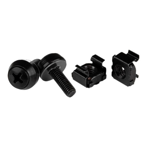 StarTech.com Startech M5 Cage Nuts and Screw - 12 mm Rack Screws and Cage Nuts - 50 Pack - Black - Replacement Serve Rack Screws (CABSCREWM5B) - skruvar och muttrar för rack